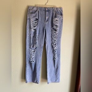 Distressed Light Blue Women's Jeans